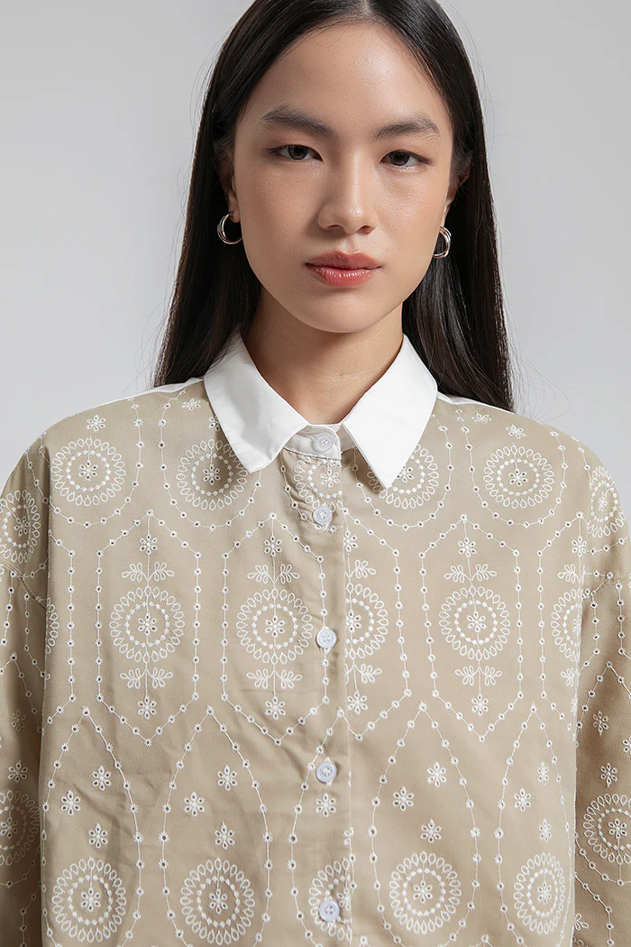 Beige Embroidered Pietra - Image 5