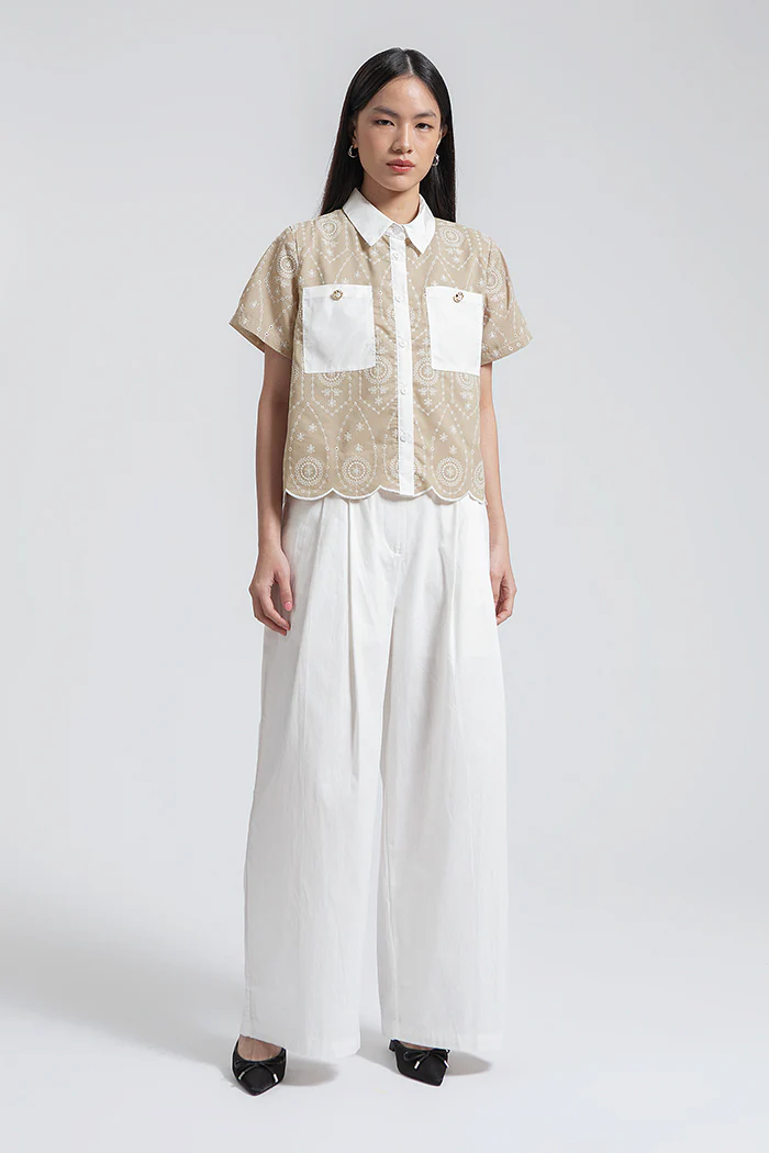 Beige Embroidered Seda - Image 6