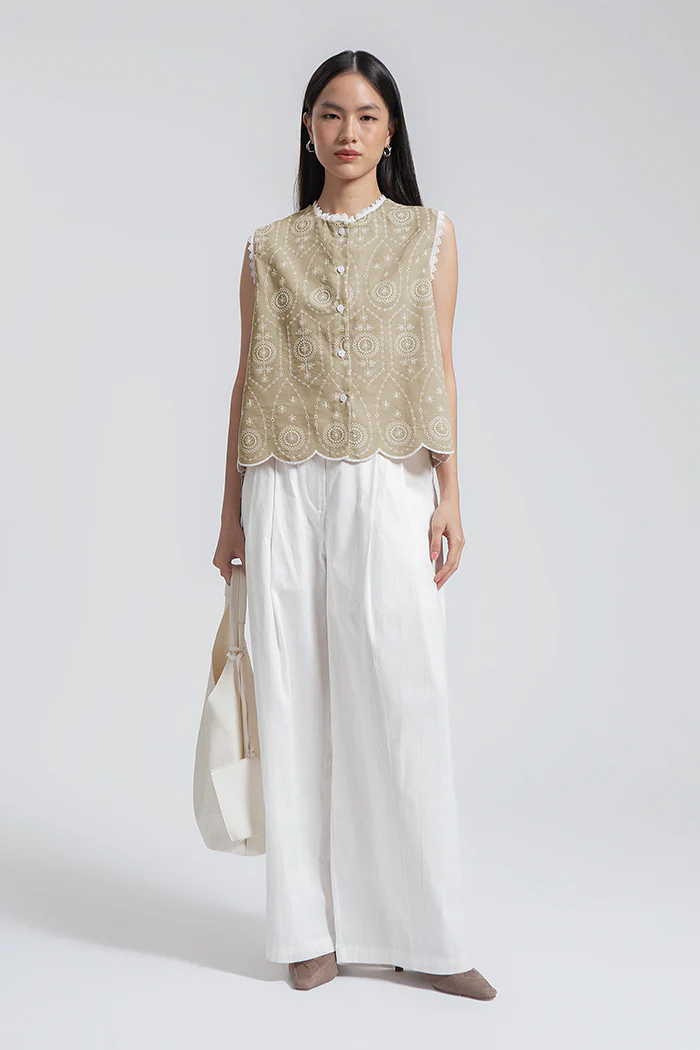 Beige Embroidered Yareli - Image 6