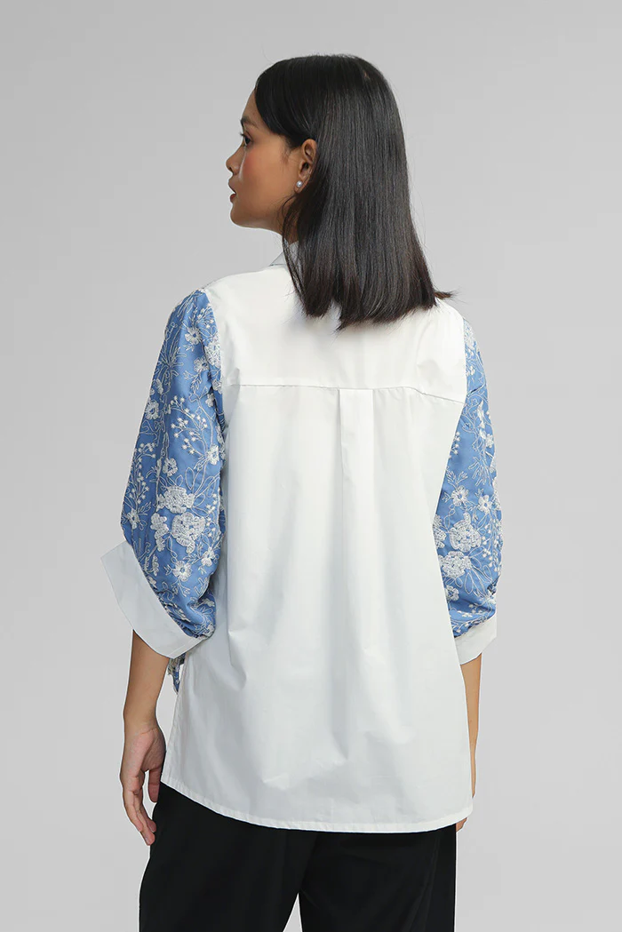 Blue Embroidered Zur - Image 4