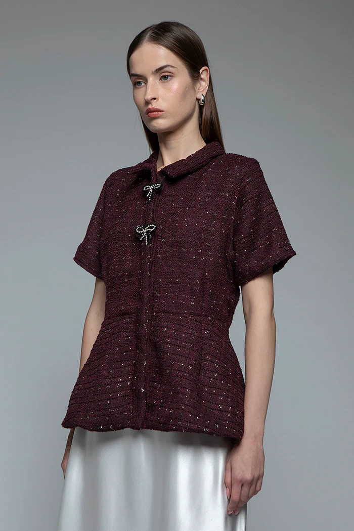 Burgundy Tweed Marena A - Image 3