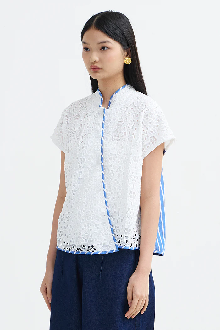 Kama Bordir Garis Biru - Image 3