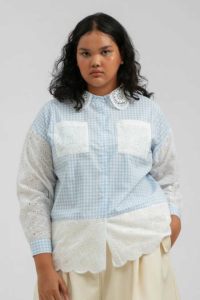 Light Blue Gingham Maelys - Image 5
