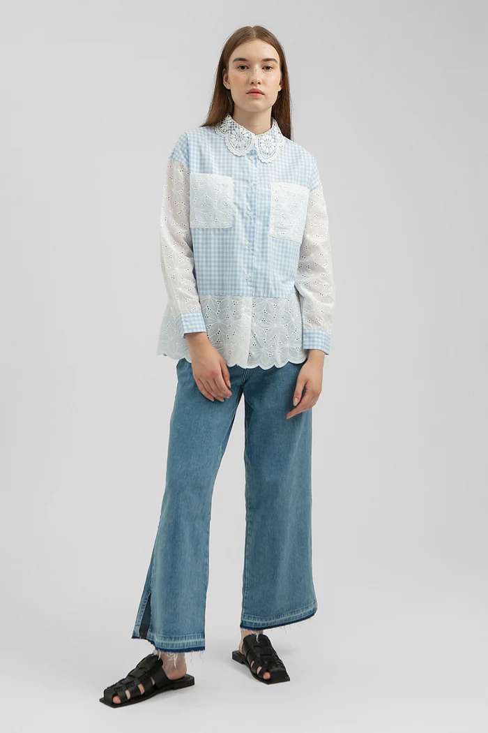 Light Blue Gingham Maelys - Image 9