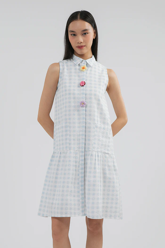 Light Blue Gingham Nies - Image 6