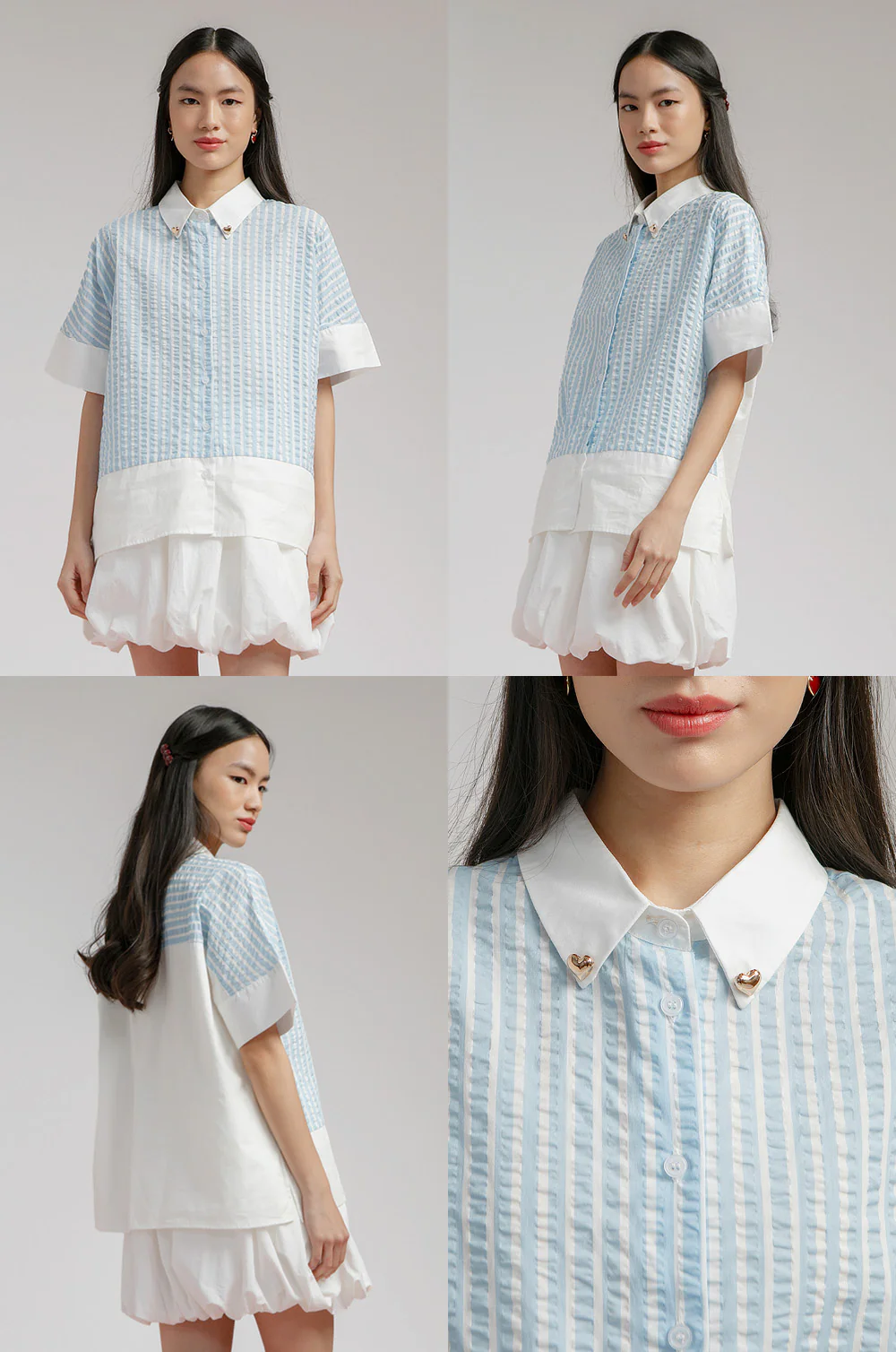Light Blue Striped Bineta - Defect Sale - Image 2