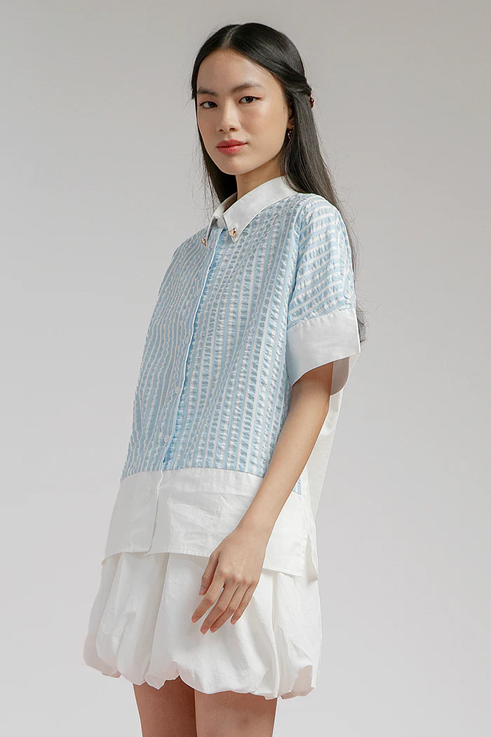 Light Blue Striped Bineta - Defect Sale - Image 3