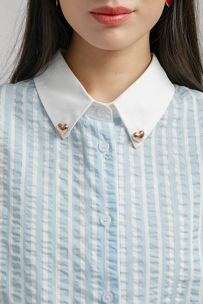Light Blue Striped Bineta - Defect Sale - Image 5