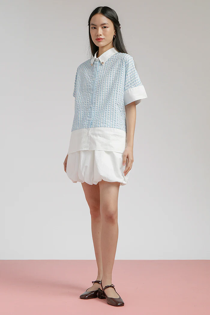 Light Blue Striped Bineta - Defect Sale - Image 6