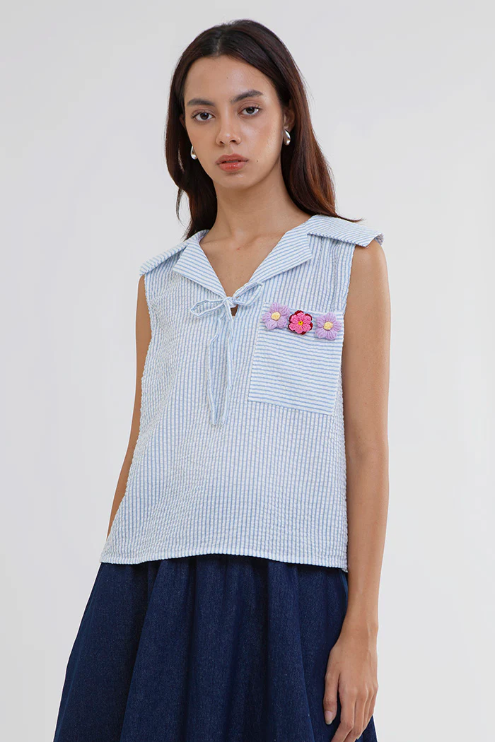 Light Blue Striped Marin - Image 6