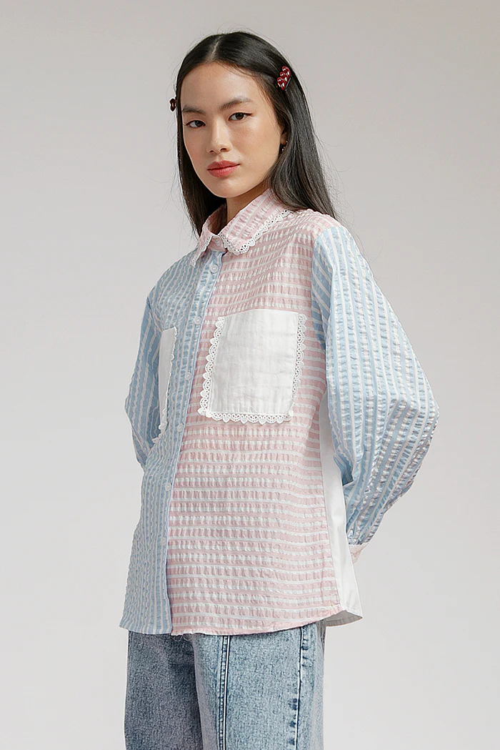 Light Blue Striped Shalamov - Defect Sale - Image 3
