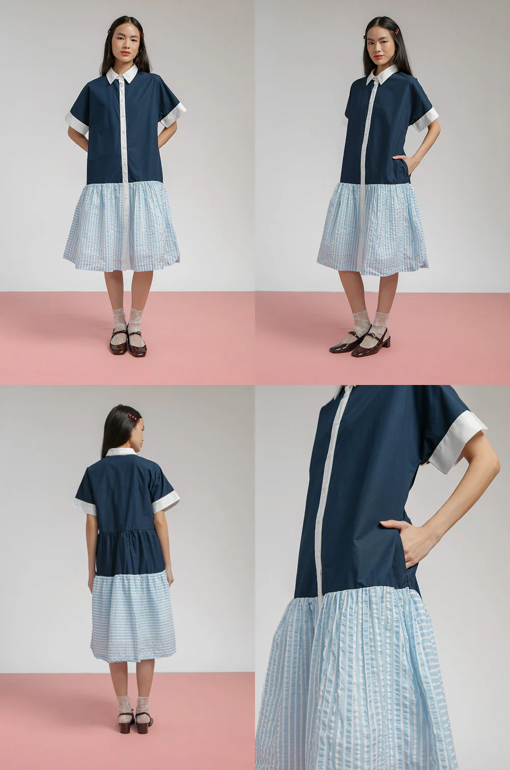 Light Blue Striped Trevino - Defect Sale - Image 2