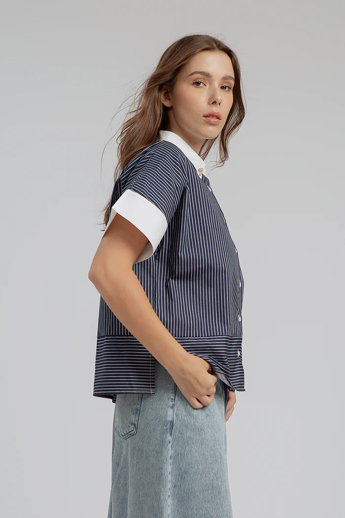 Navy Blue Striped Bineta - Image 3