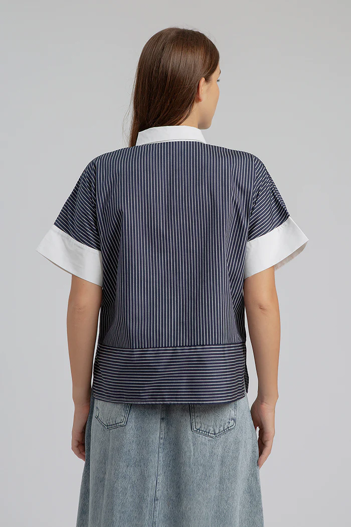 Navy Blue Striped Bineta - Image 4