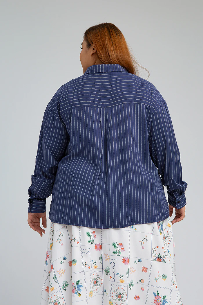 Navy Blue Striped Trucco - Defect Sale - Image 6