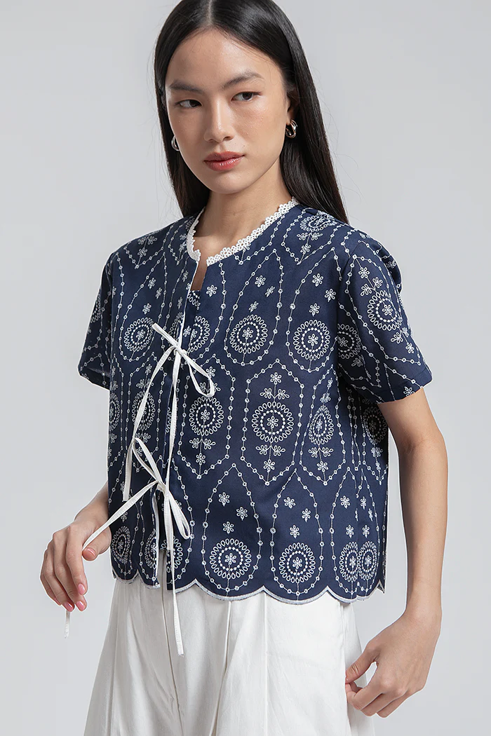 Navy Embroidered Dipa