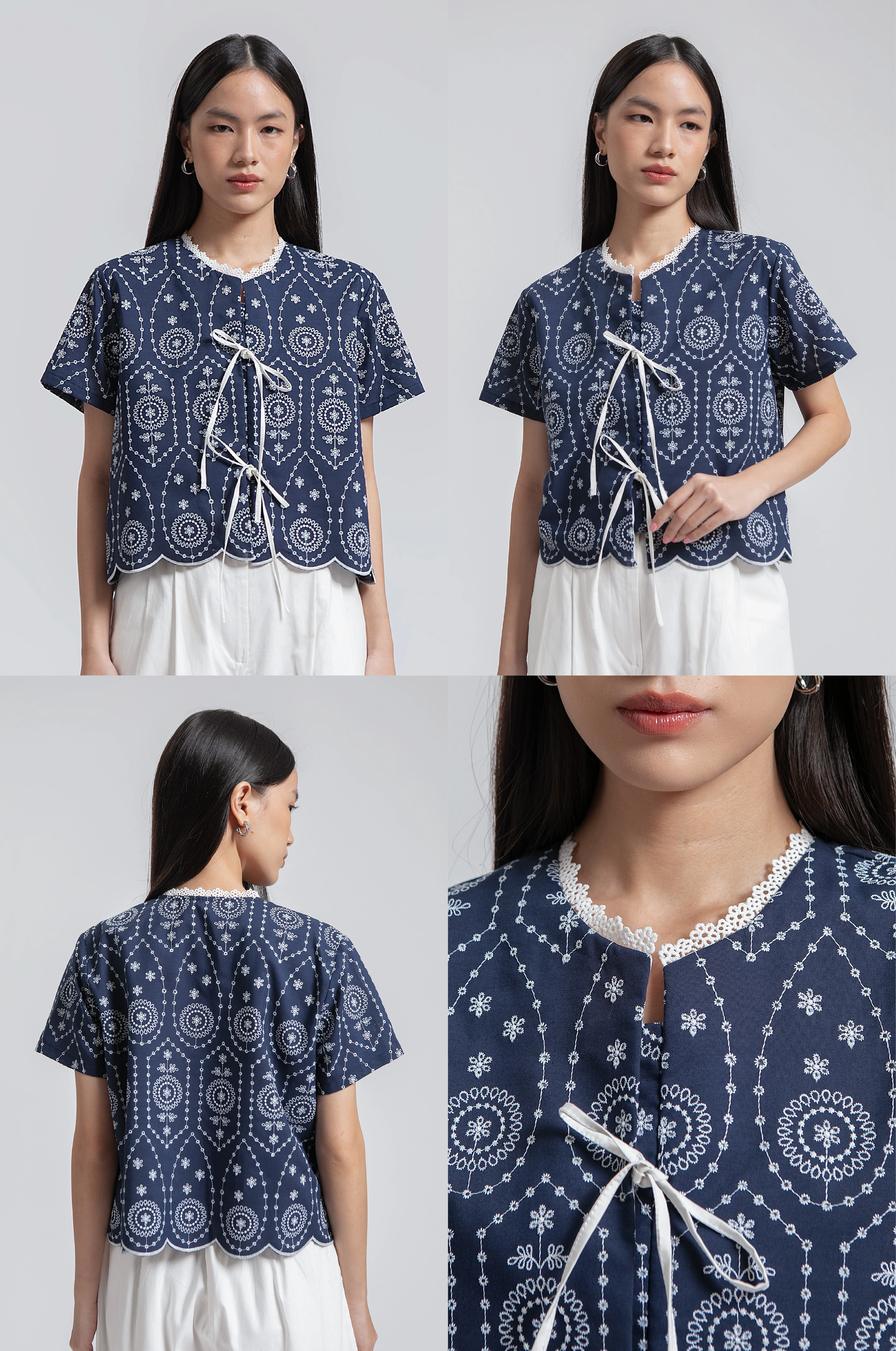 Navy Embroidered Dipa - Image 2