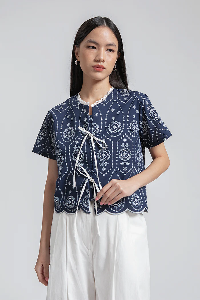 Navy Embroidered Dipa - Image 3