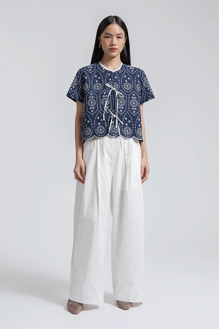 Navy Embroidered Dipa - Image 6