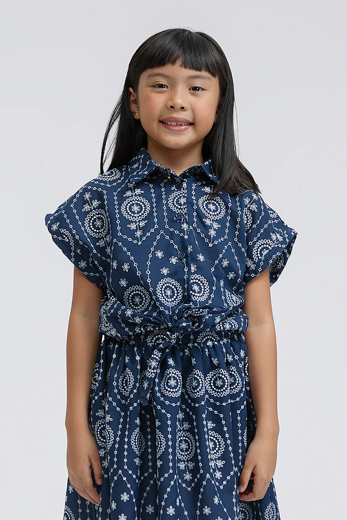 Navy Embroidered Emira