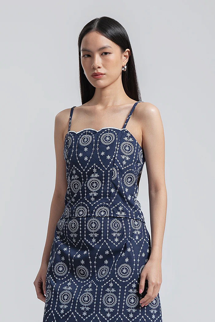 Navy Embroidered Tola - Image 3