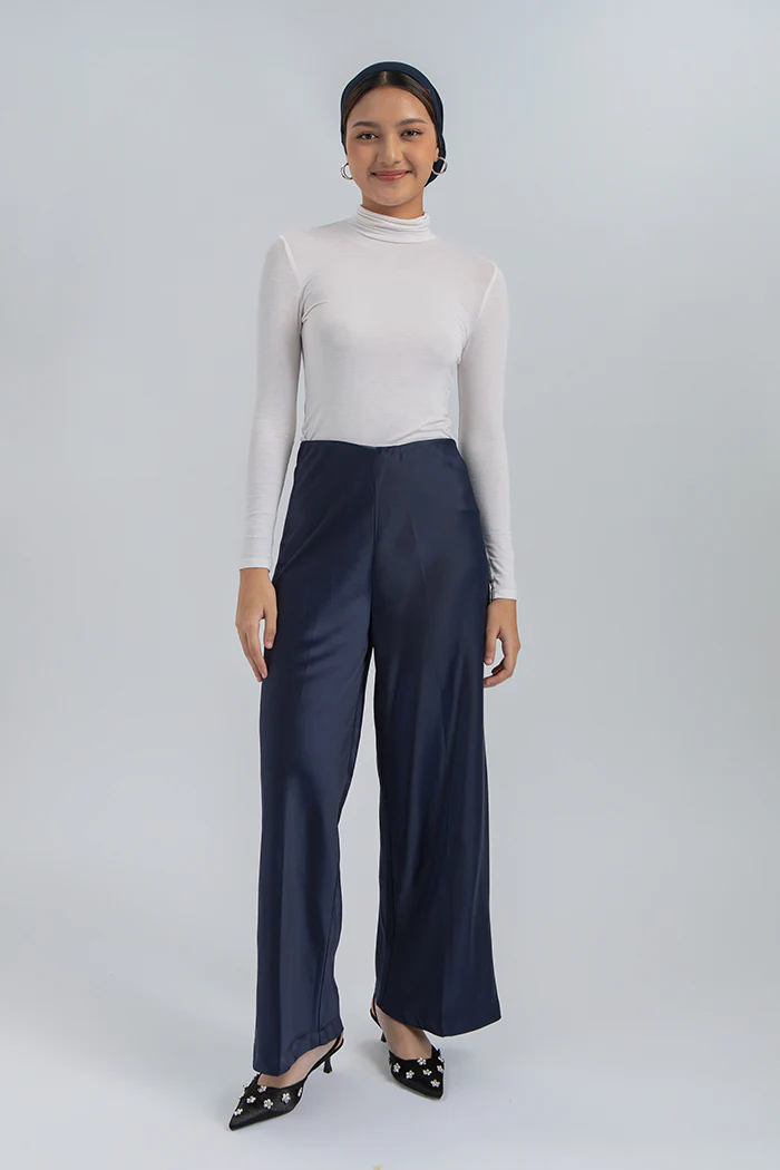 Navy Satin Pama - Image 6