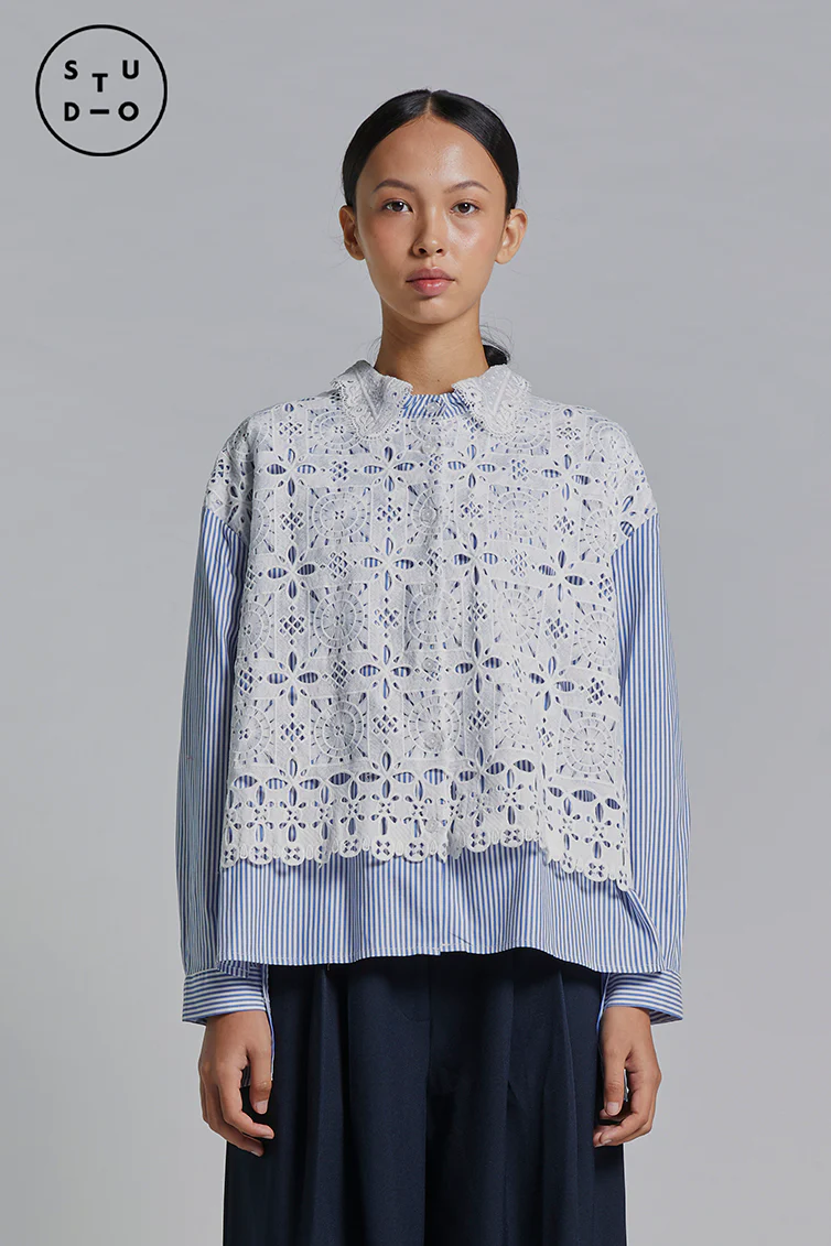 Navy Striped Azalya - Defect Sale