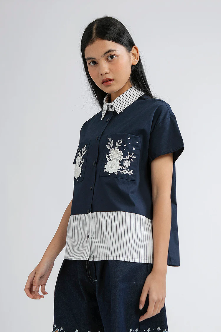 Navy Striped Forli - Defect Sale - Image 3