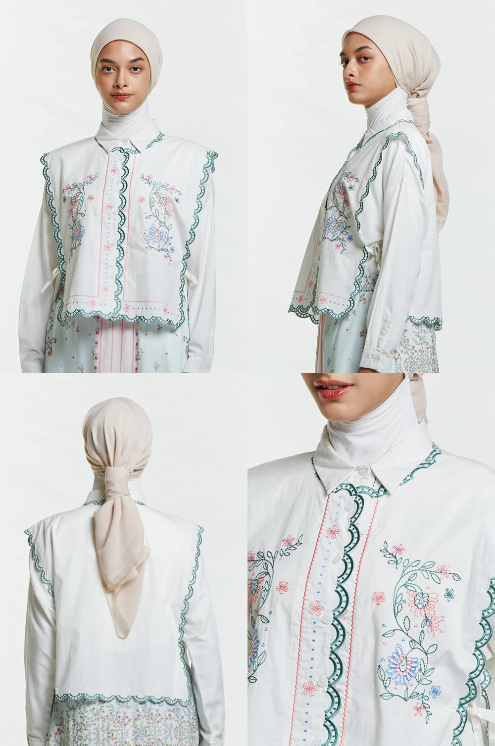 Off-white Embroidery Sabya - Image 2
