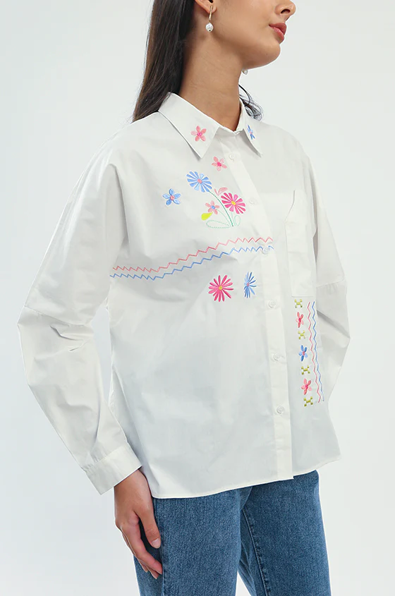 Off-white Flower Embroidery Devon - Defect Sale - Image 2