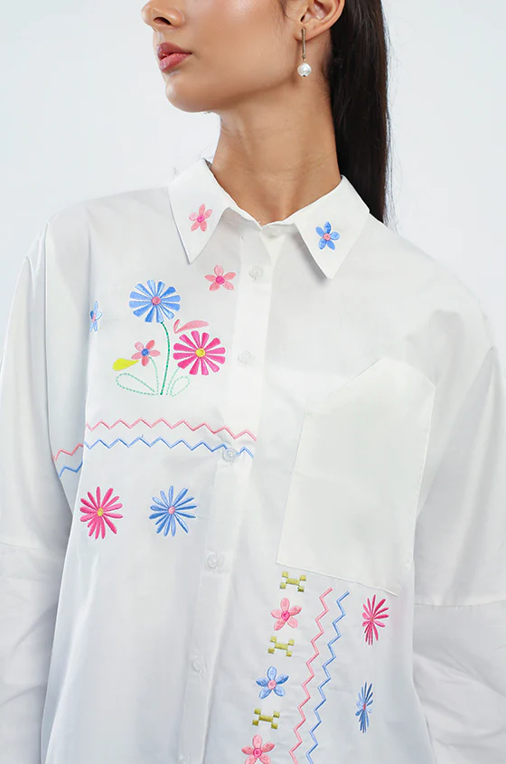 Off-white Flower Embroidery Devon - Defect Sale - Image 4