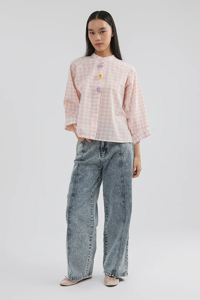 Pink Gingham Falke - Image 6